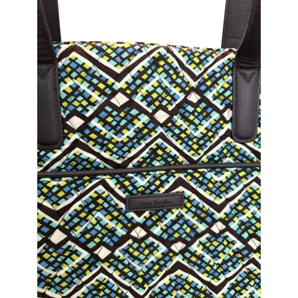 Vera Bradley Iconic Commuter Tote Padded Laptop Sleeve in Rainforest Pattern EUC